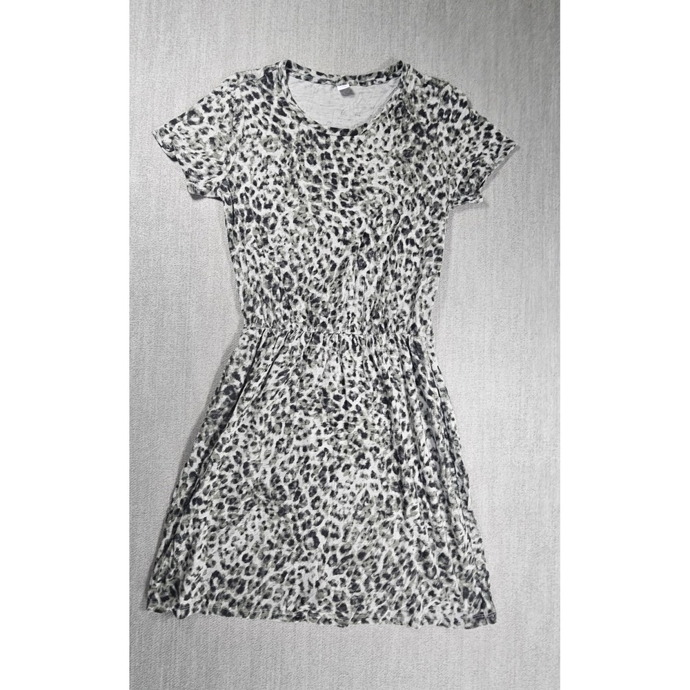 Old Navy Women's Animal Print Dress Short Sleeve Elastic Waist Size Medium
